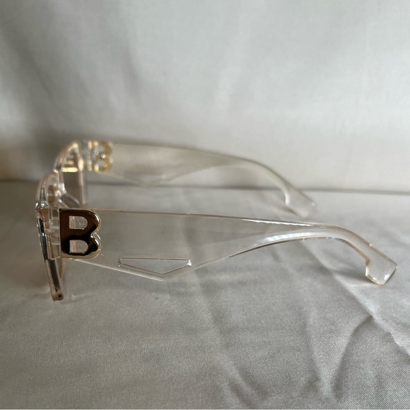 Transparent Sunglasses with Gold Intial B Accents - Picture 3 of 4
